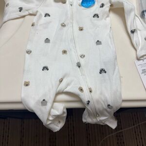 Carters Ribbed Baby One-Piece with Bear Print